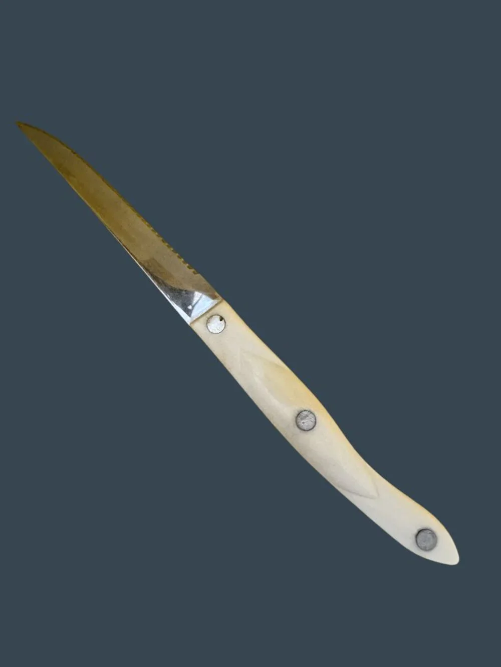 Cutco Knife 1721 JD Serrated White Handle Stainless Steel